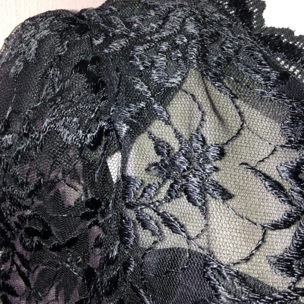 Vintage 1980's Black Balloon Lace Dress - Picture 5 of 12